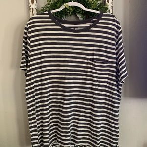 Old navy boyfriend gray striped to nwot size xl